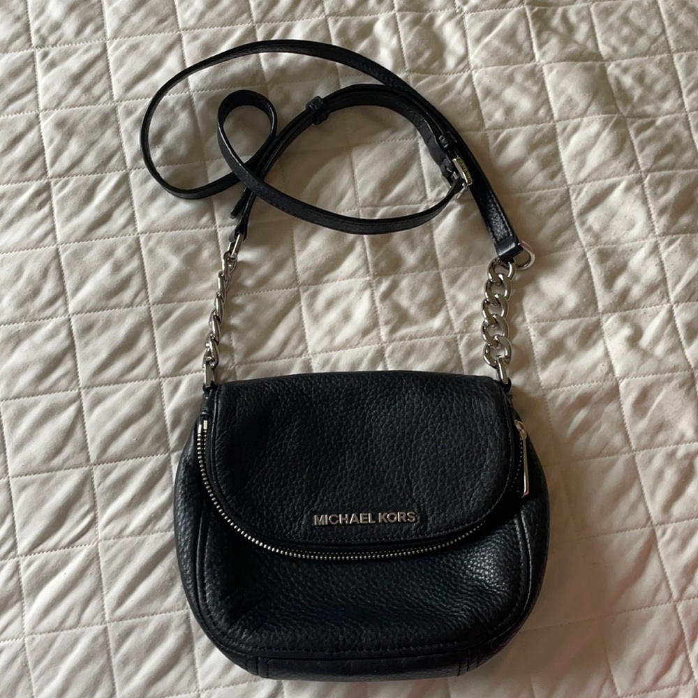 Michael Kors black and silver shoulder bag